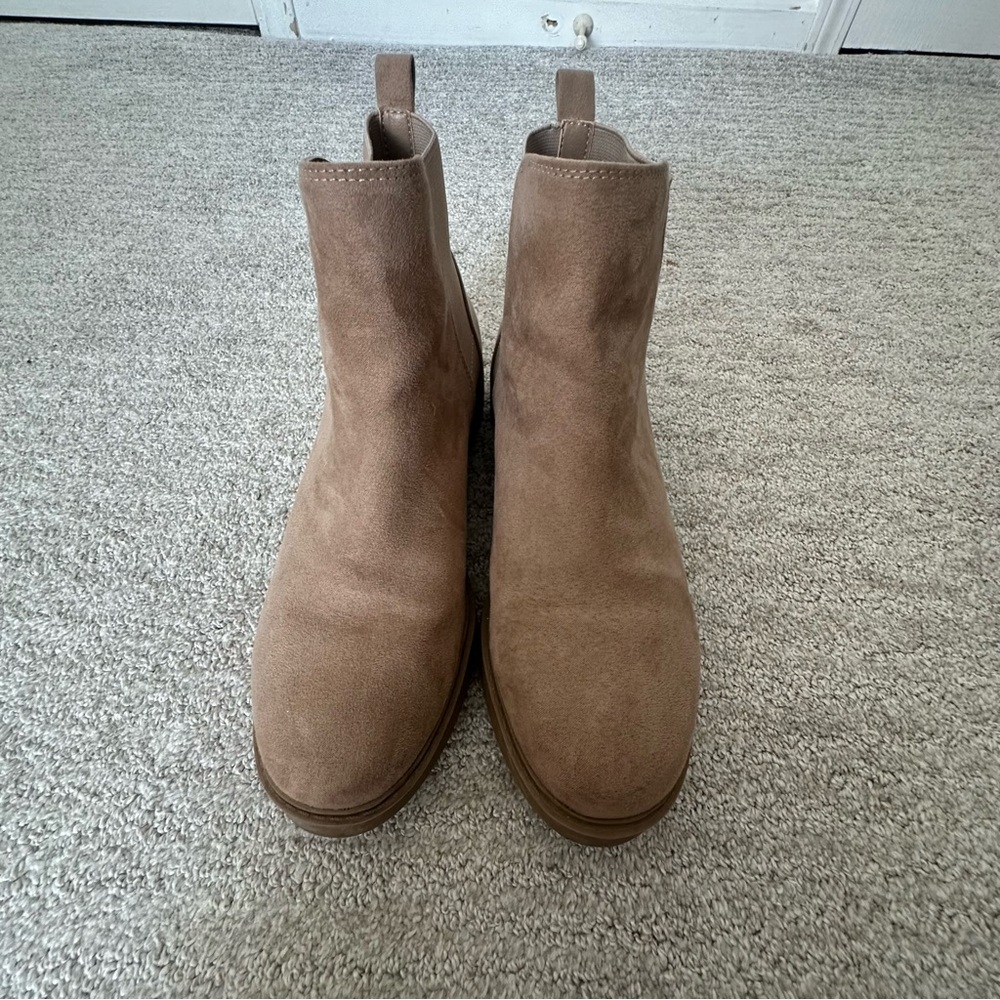 Esprit Taupe Beige Tan Synthetic Suede Ankle Boots